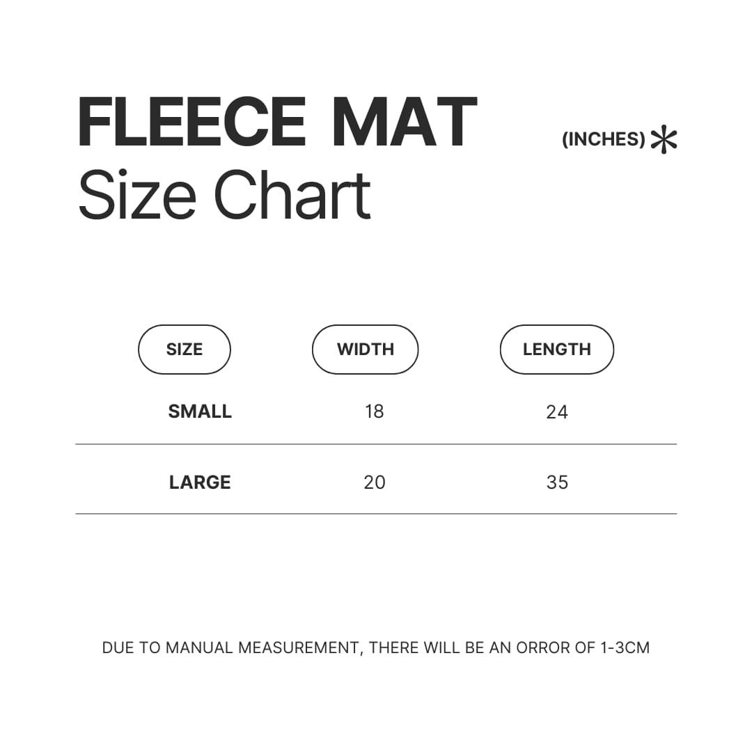 Fleece Mat Size Chart - Slam Dunk Shop