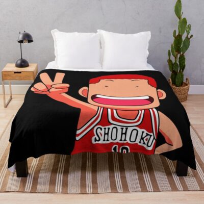 Hanamichi Chibi Slam Dunk Funny Throw Blanket