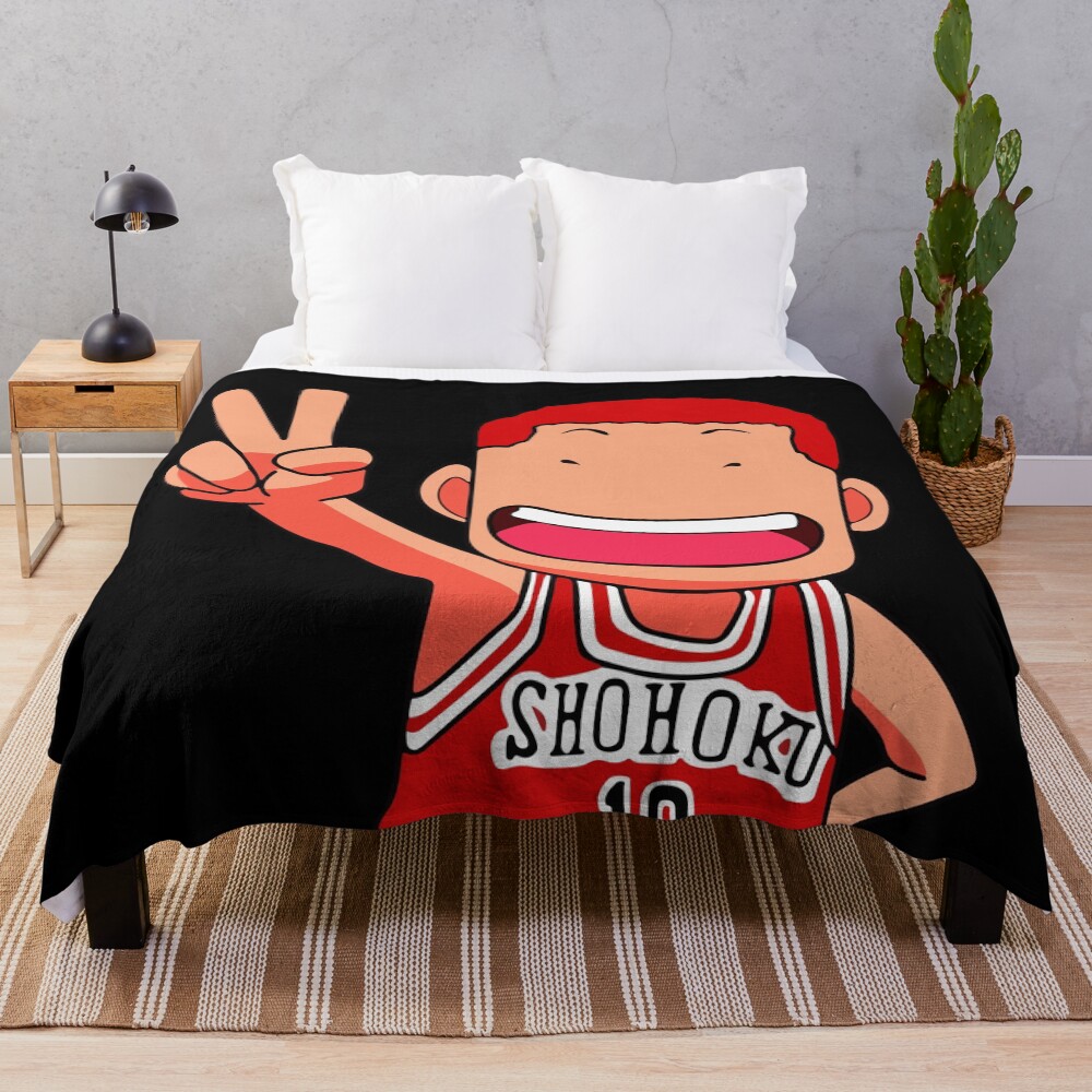 Hanamichi Chibi Slam Dunk Funny Throw Blanket